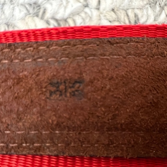 Fullum & Holt brown leather red webbing belt 34 - Picture 7 of 10